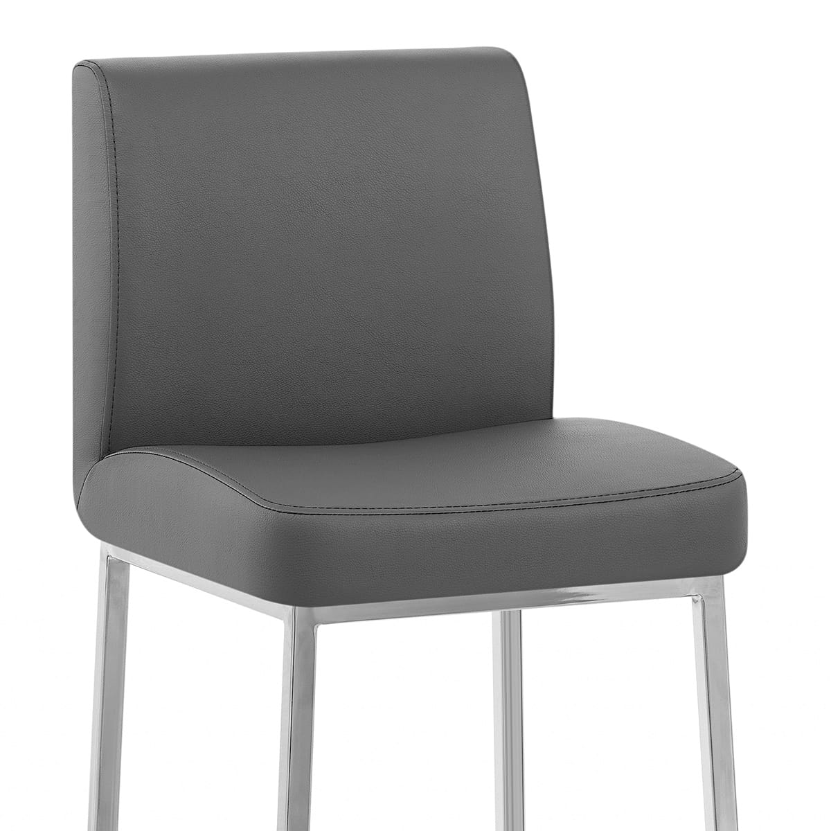 Sgabello Ecopelle Cromato - Pacino Grigio Scuro