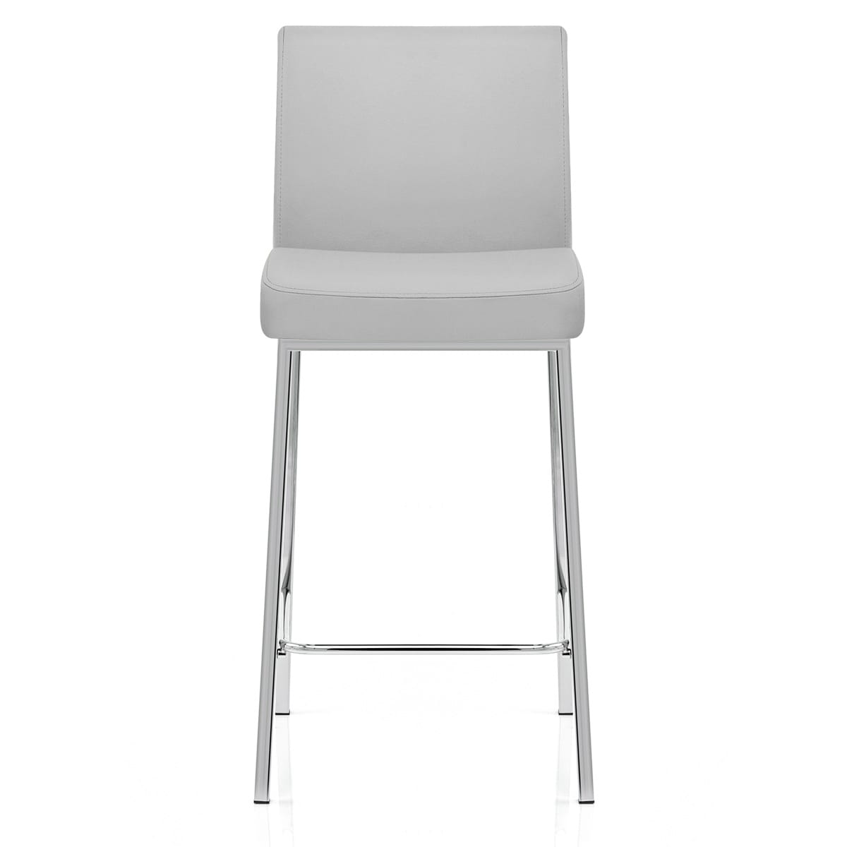 Sgabello Ecopelle Cromato - Pacino Grigio