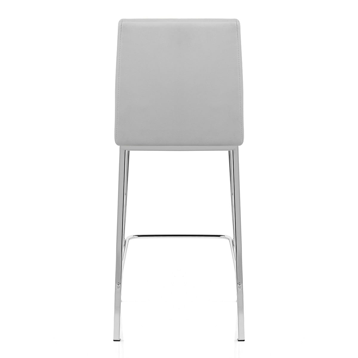 Sgabello Ecopelle Cromato - Pacino Grigio