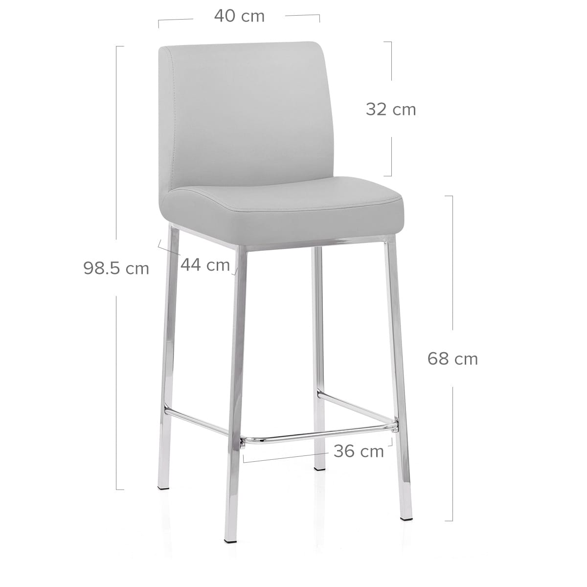 Sgabello Ecopelle Cromato - Pacino Grigio