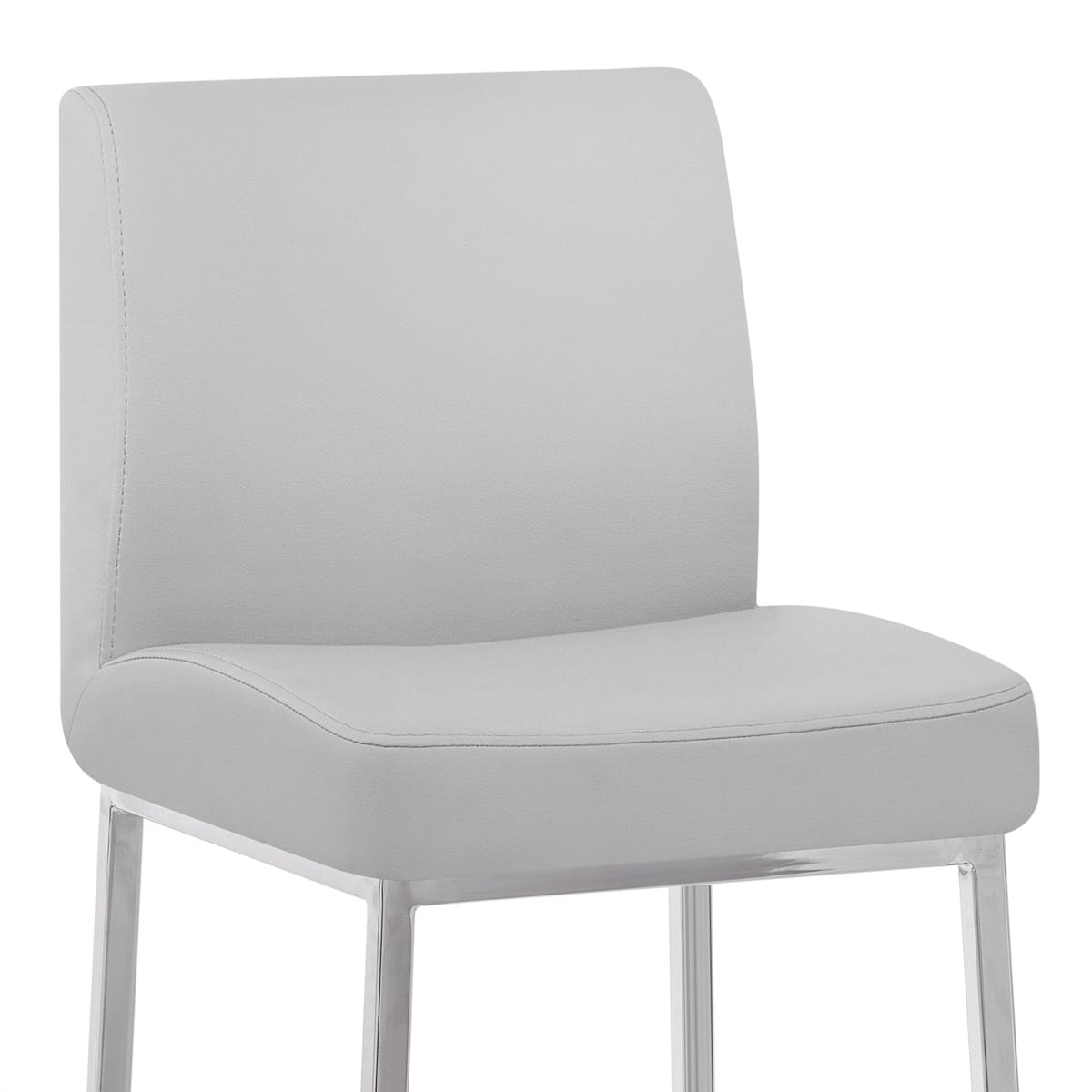 Sgabello Ecopelle Cromato - Pacino Grigio