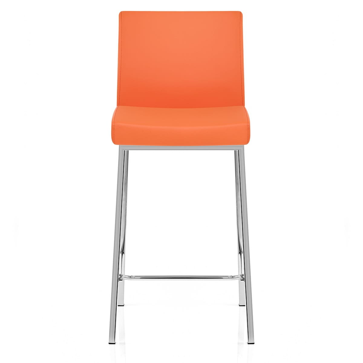 Sgabello Ecopelle Cromato - Pacino Arancione