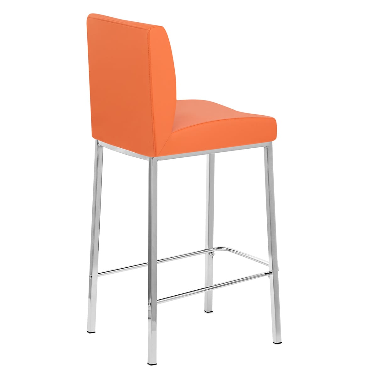 Sgabello Ecopelle Cromato - Pacino Arancione