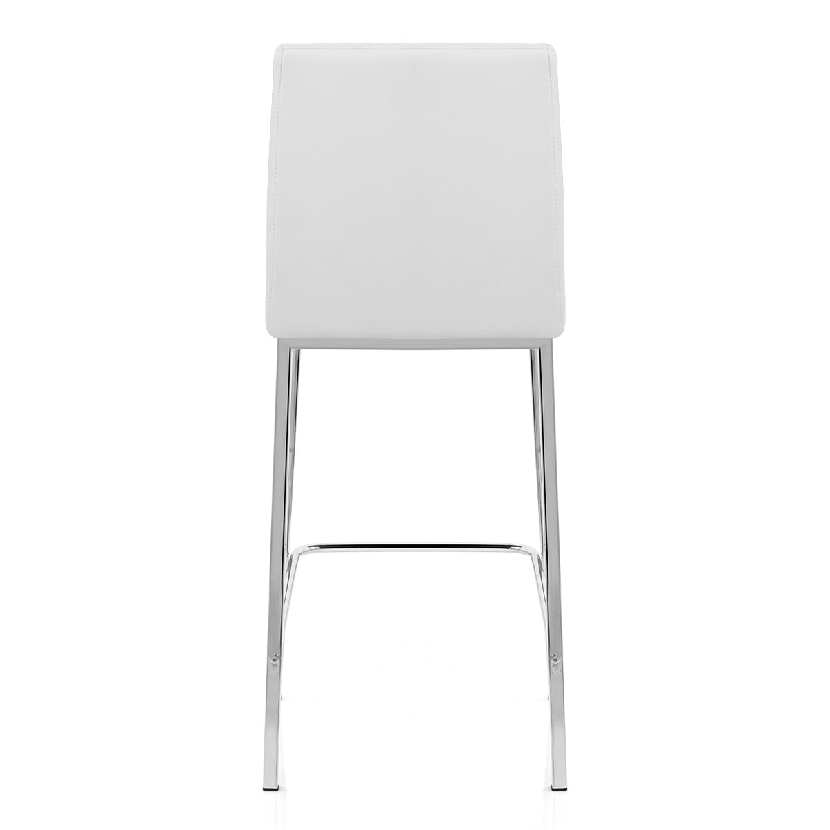 Sgabello Ecopelle Cromato - Pacino Bianco