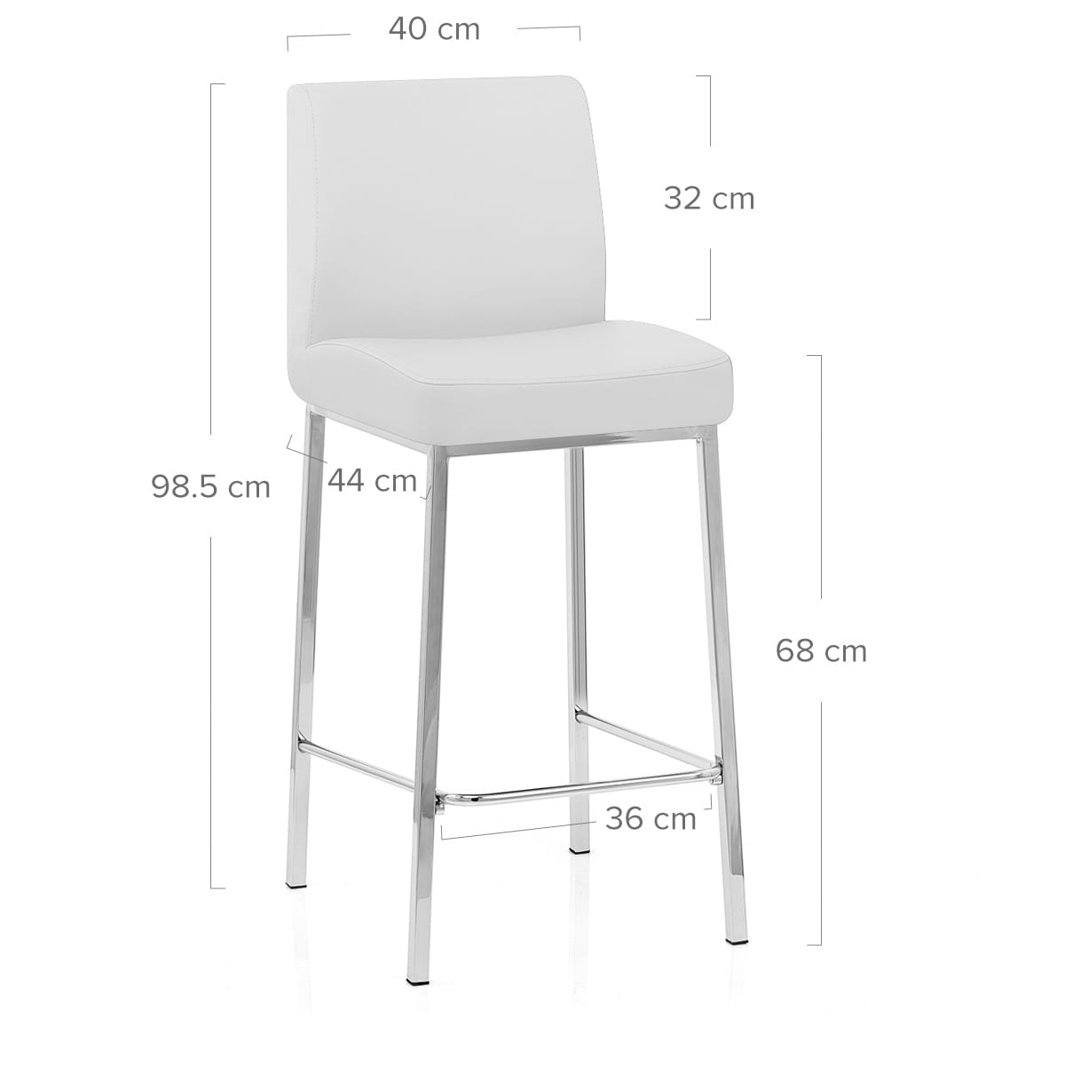 Sgabello Ecopelle Cromato - Pacino Bianco