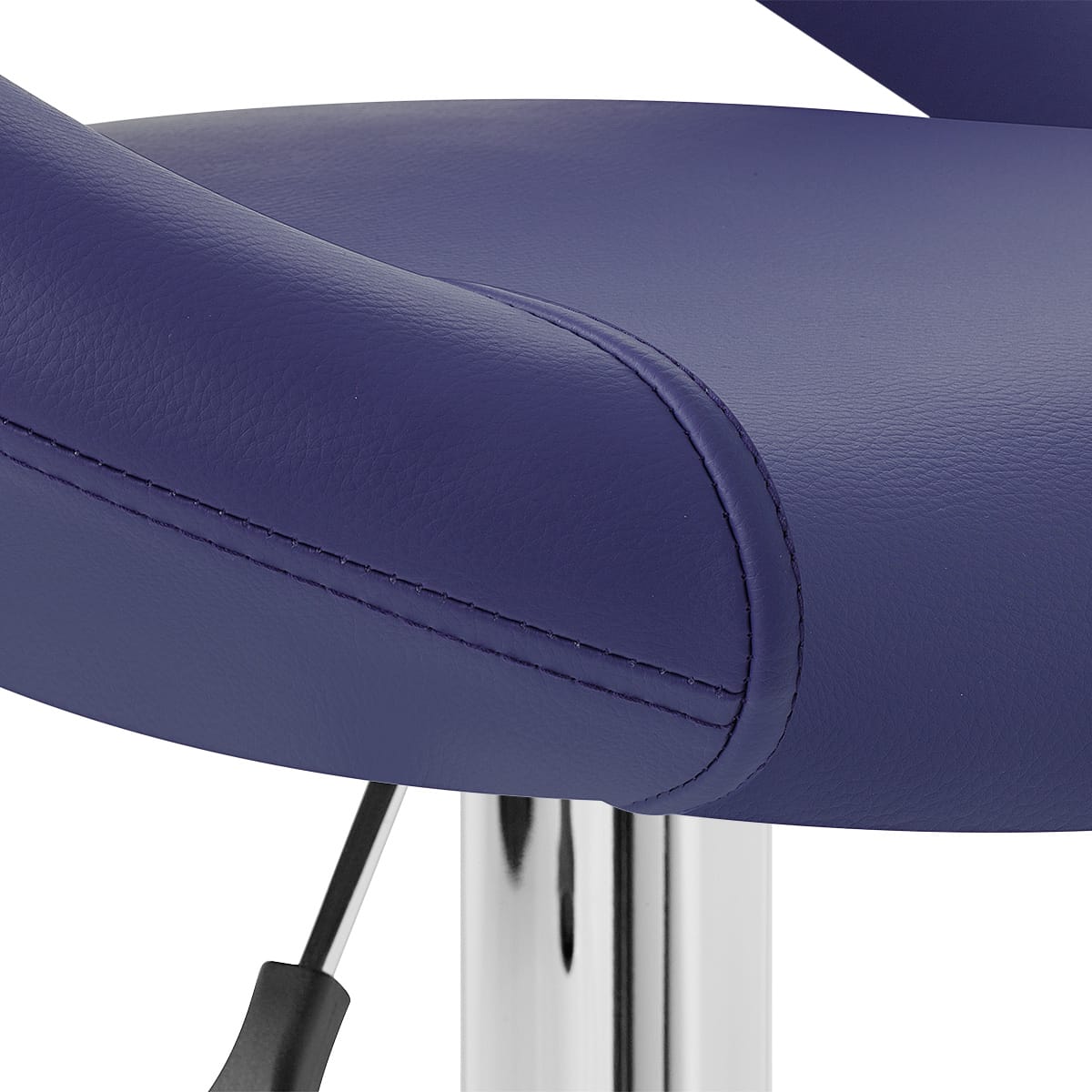 Sgabello Ecopelle Cromato - Crescent Imbottito Blu