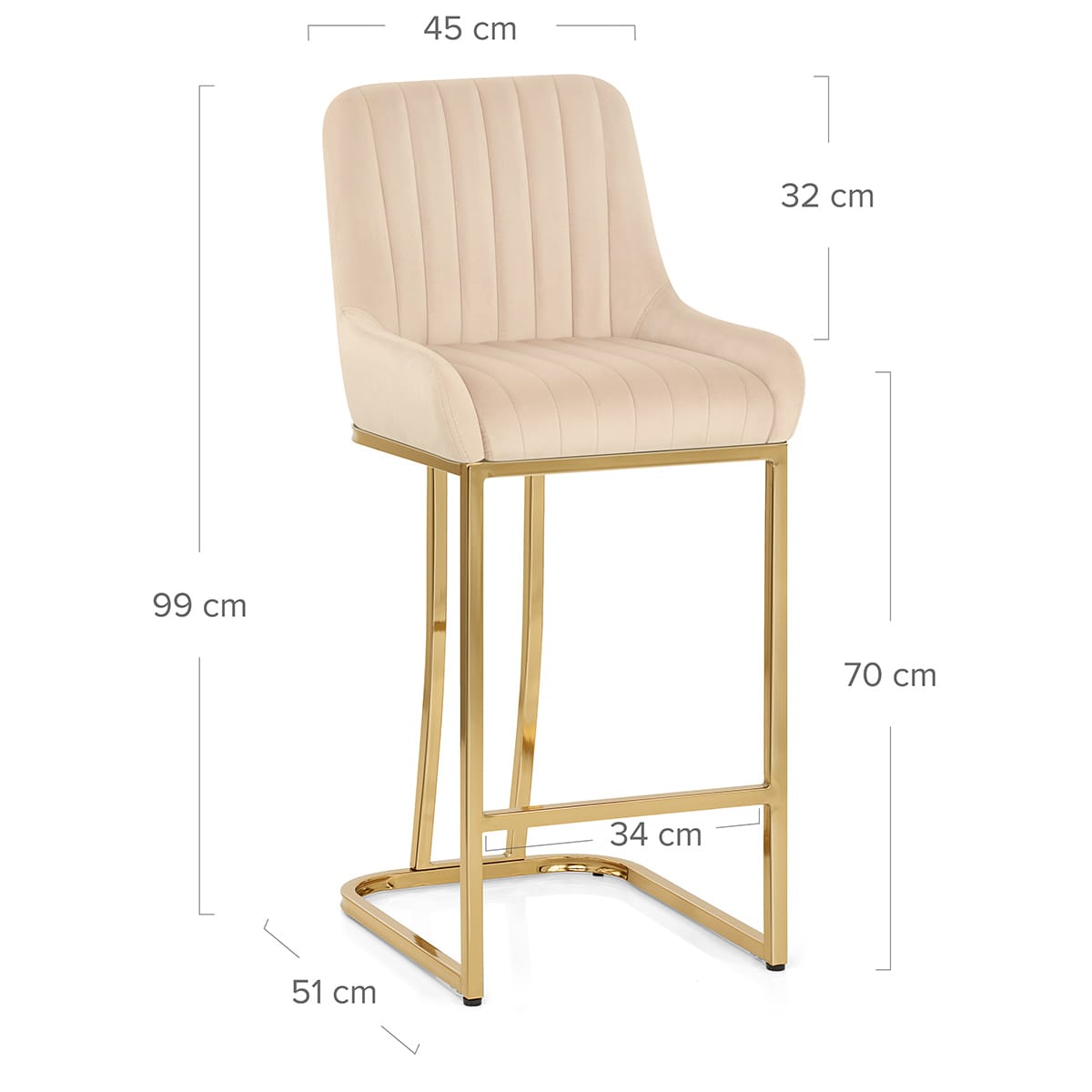 Sgabello Velluto - Paget Crema
