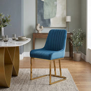 Sedia da pranzo Velluto - Paget Blu