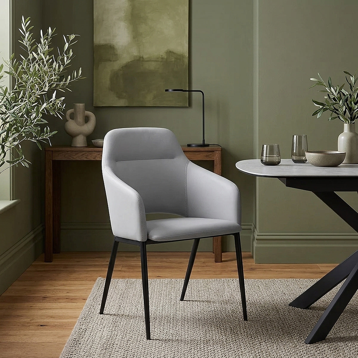 Sedia da pranzo Ecopelle - Palma Grigio