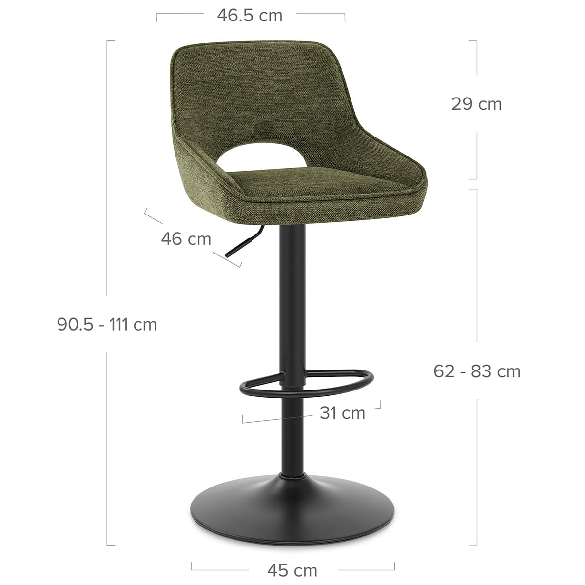 Sgabello Tessuto - Paris Verde