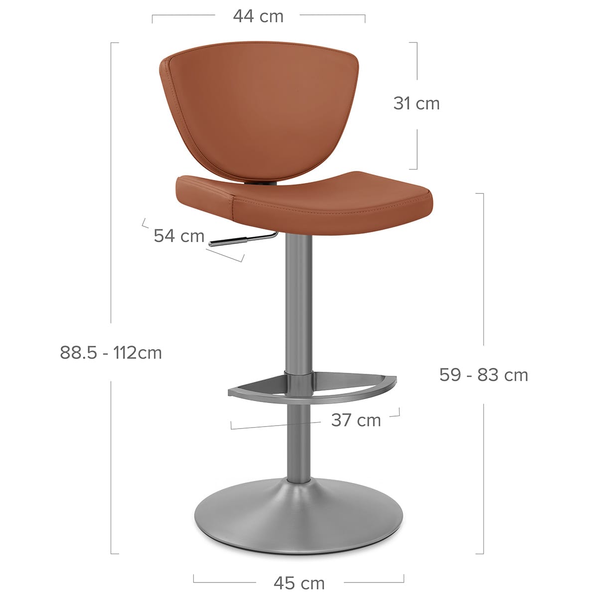 Sgabello Vera Pelle Graffite - Pearl Marrone