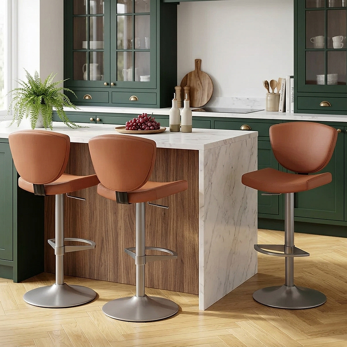 Sgabello Vera Pelle Graffite - Pearl Marrone