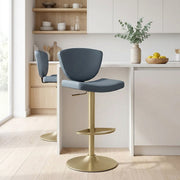 Sgabello da bar Vera Pelle Oro - Pearl Blu