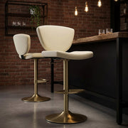 Sgabello da bar Vera Pelle Oro - Pearl Crema