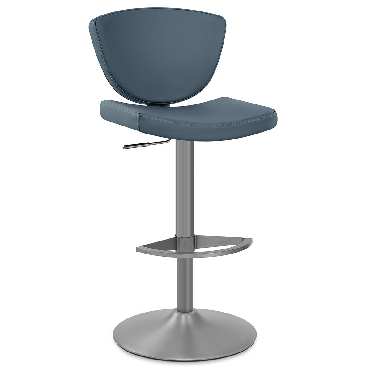 Sgabello Vera Pelle - Pearl Blu