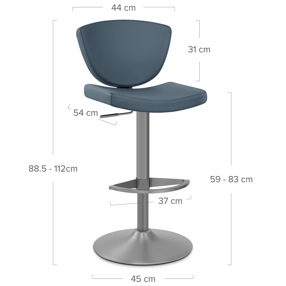 Sgabello Vera Pelle - Pearl Blu