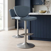 Sgabello Vera Pelle - Pearl Blu