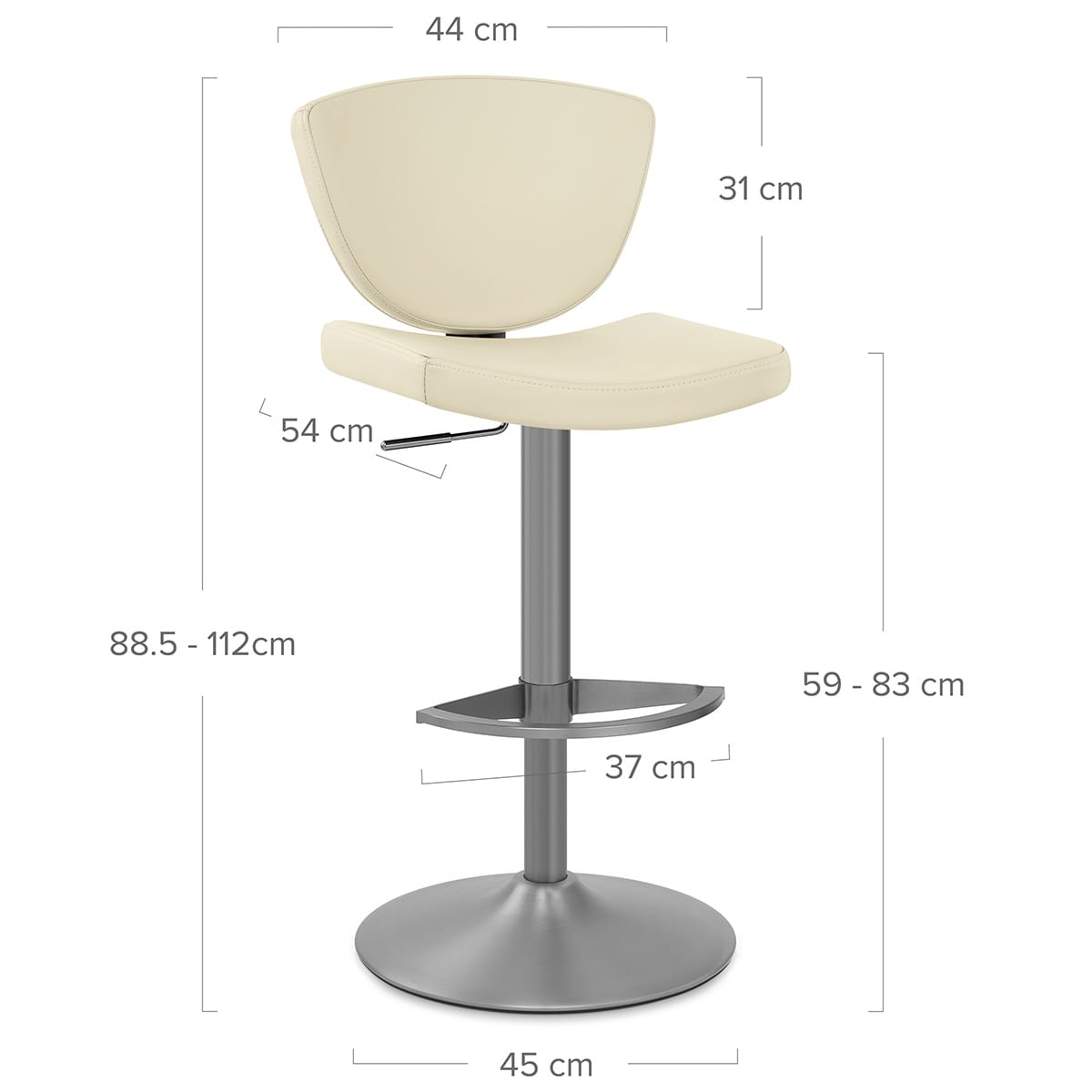 Sgabello Vera Pelle - Pearl Crema