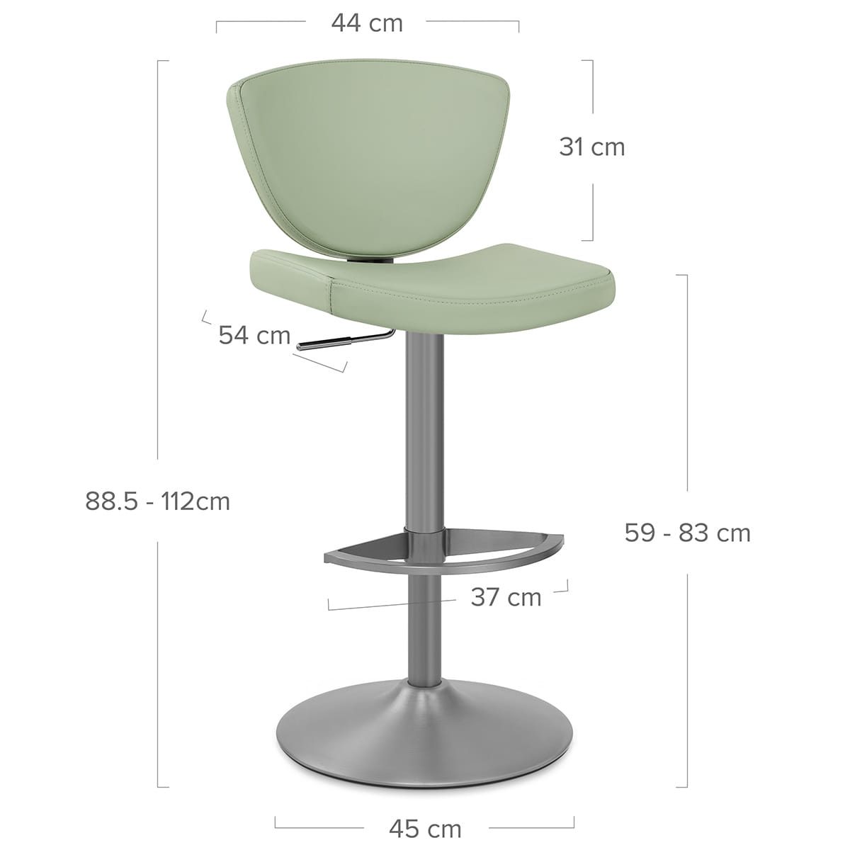 Sgabello Vera Pelle - Pearl Verde