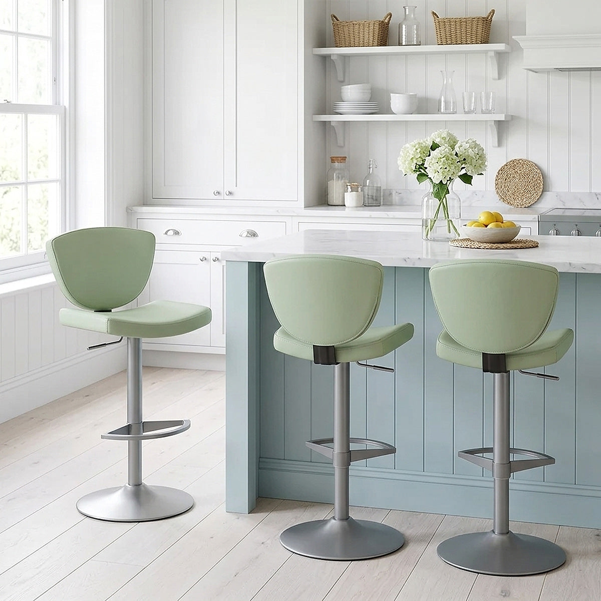 Sgabello Vera Pelle - Pearl Verde