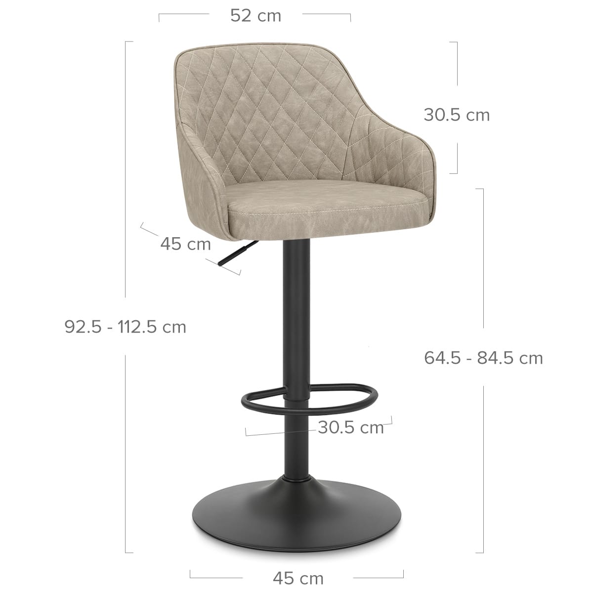Sgabello Ecopelle - Perth Crema