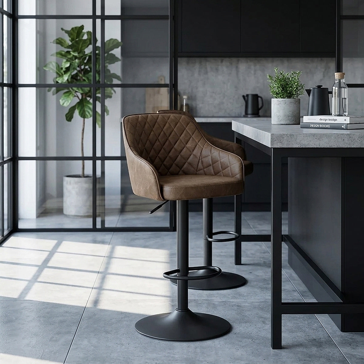 Sgabello Ecopelle - Perth Marrone