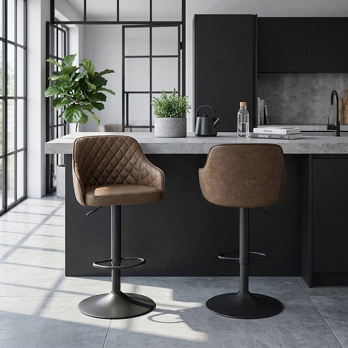 Sgabello Ecopelle - Perth Marrone
