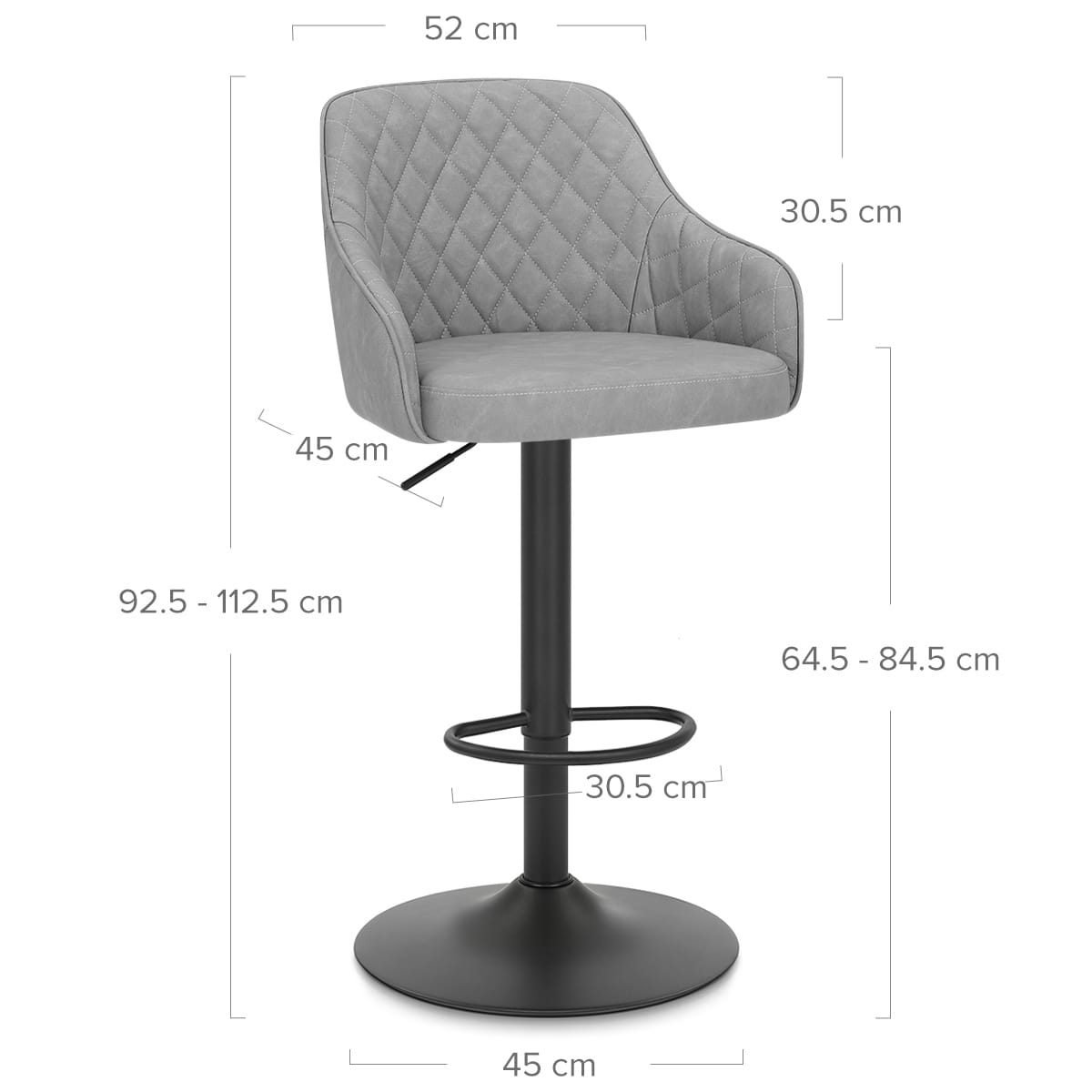Sgabello Ecopelle - Perth Grigio
