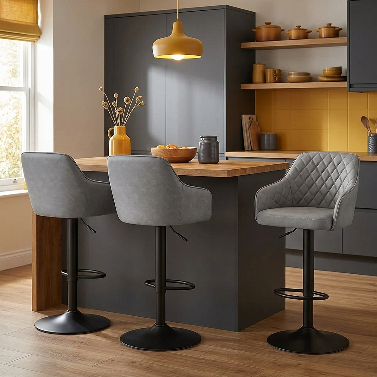 Sgabello Ecopelle - Perth Grigio