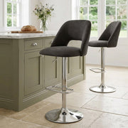 Sgabello Ecopelle - Phoenix Grigio scuro