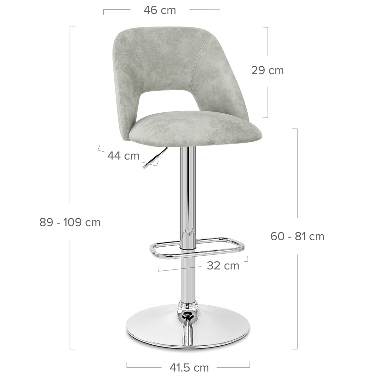 Sgabello Ecopelle - Phoenix Grigio
