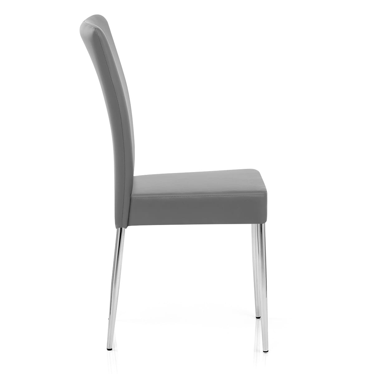 Sedia da pranzo Ecopelle Cromato - Picasso Grigio