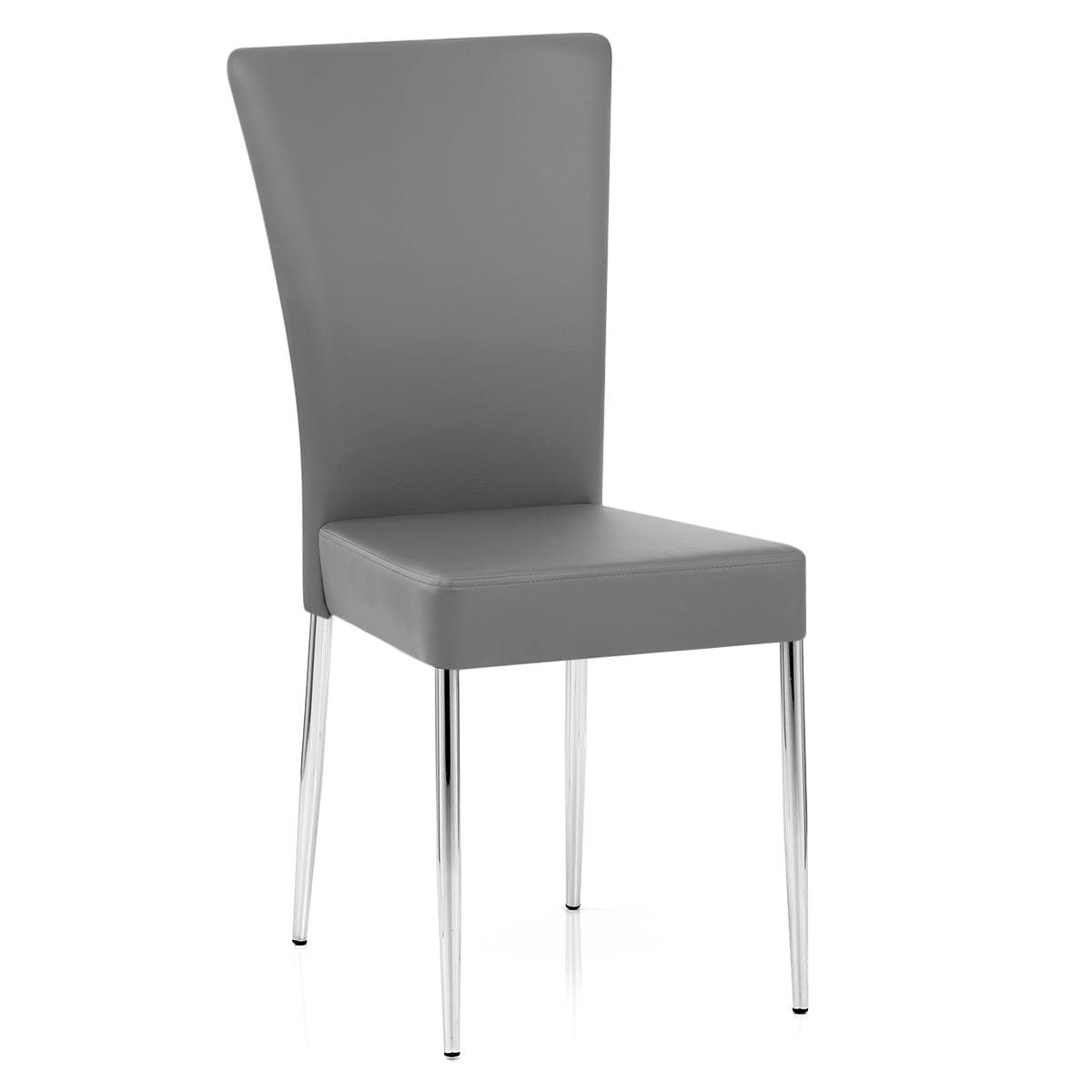 Sedia da pranzo Ecopelle Cromato - Picasso Grigio