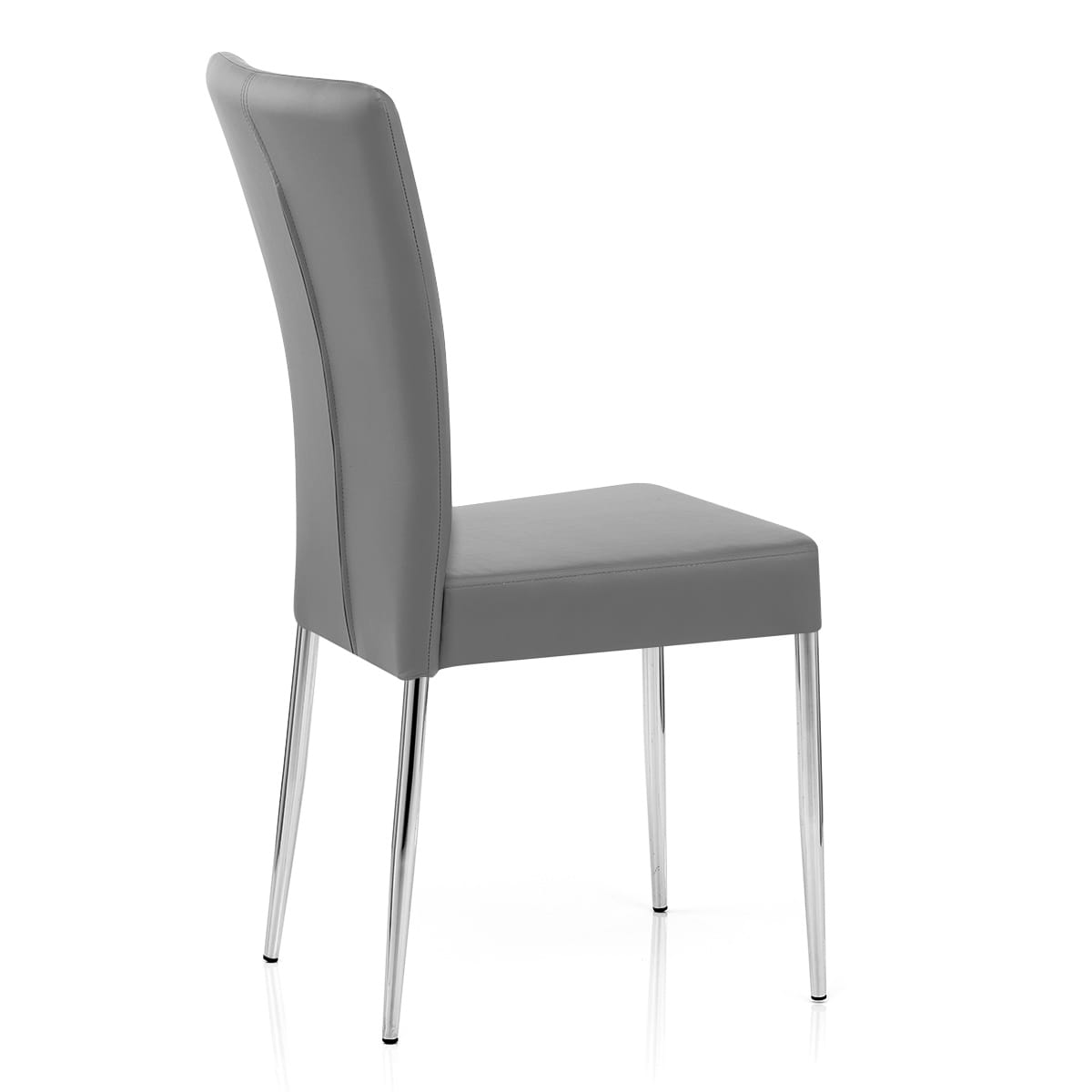 Sedia da pranzo Ecopelle Cromato - Picasso Grigio