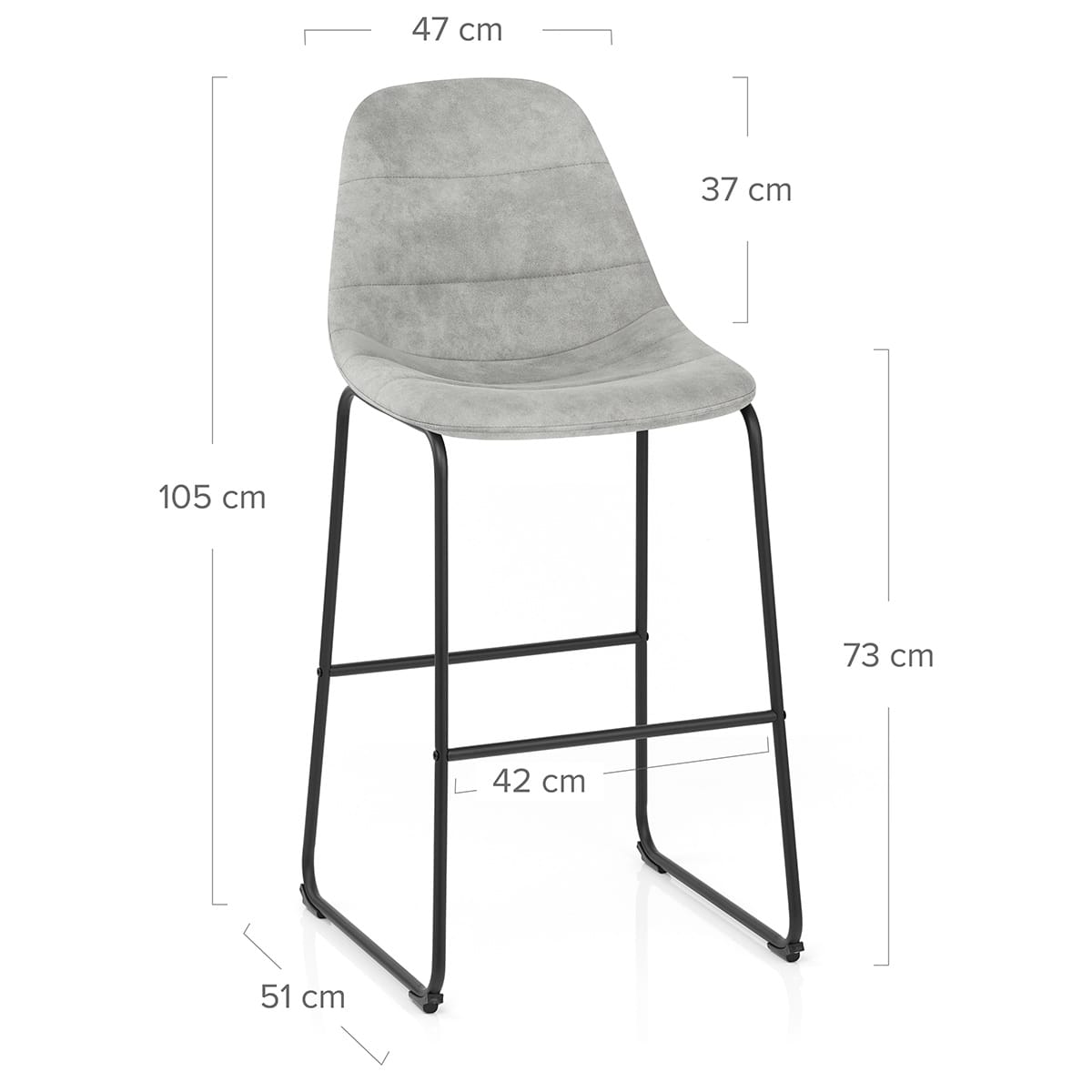 Sgabello Tessuto Anticato - Platina Grigio