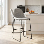 Sgabello Tessuto Anticato - Platina Grigio