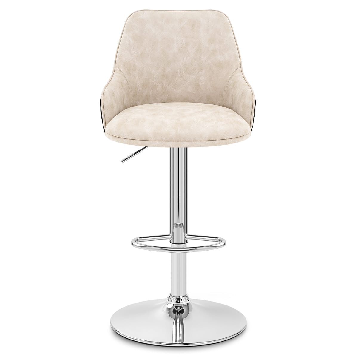 Sgabello Ecopelle Tessuto - Plaza Crema