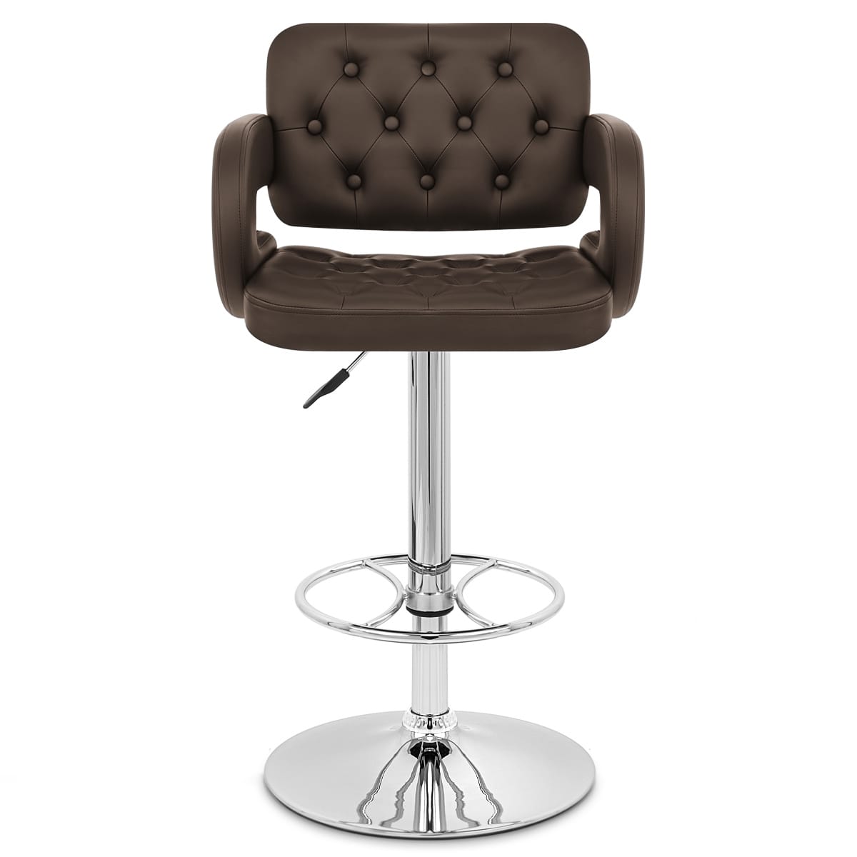 Sgabelli Ecopelle Cromato - Polaris Marrone