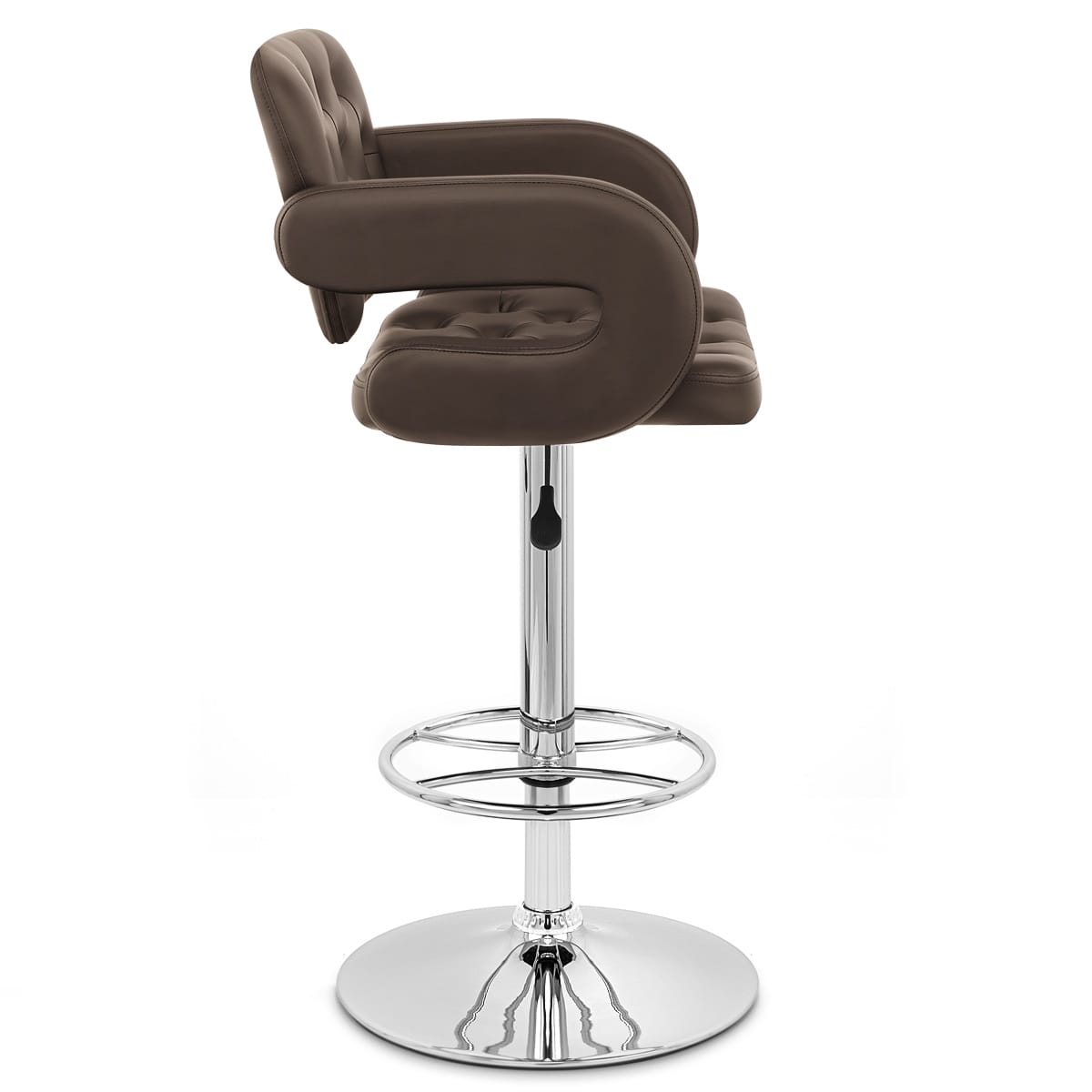 Sgabelli Ecopelle Cromato - Polaris Marrone