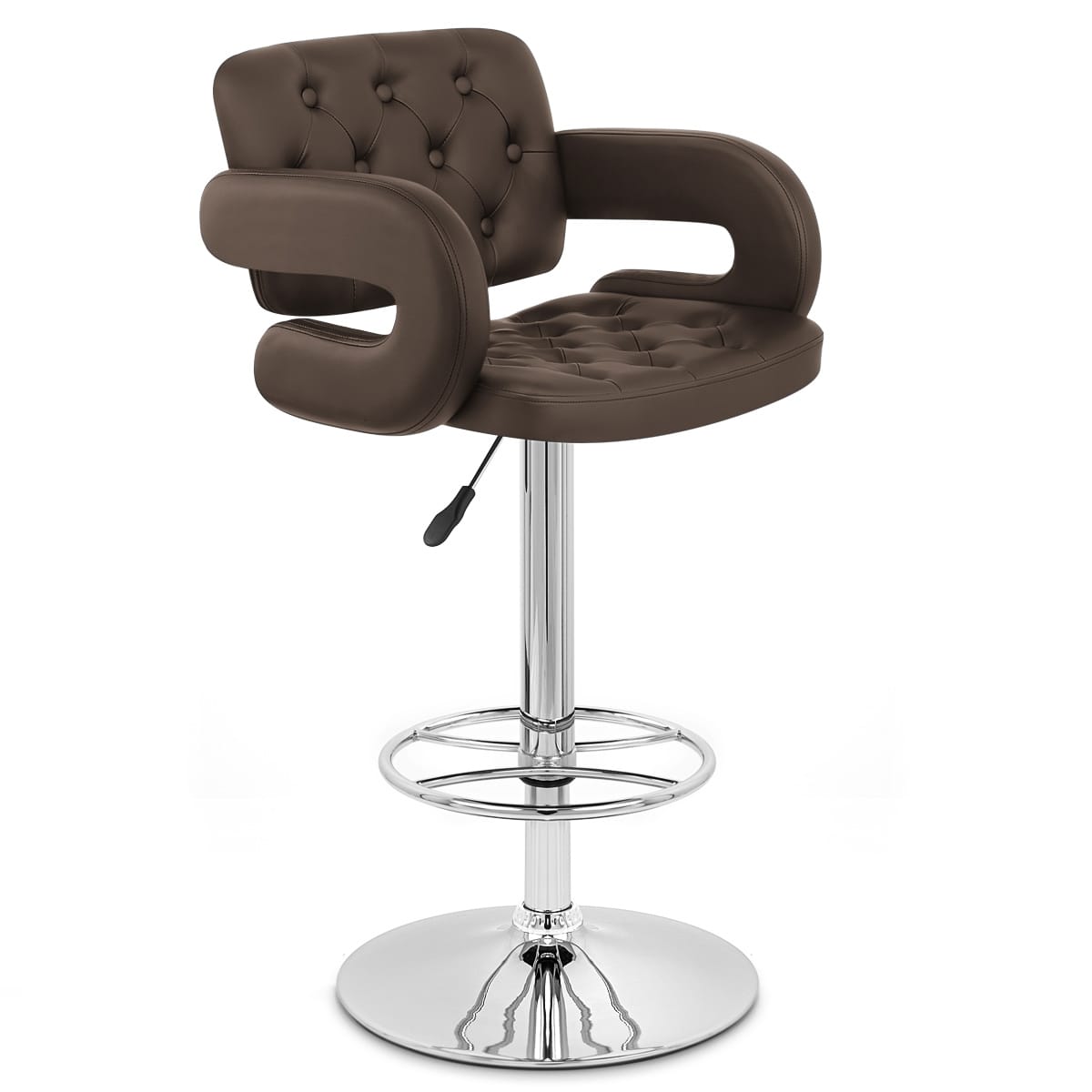 Sgabelli Ecopelle Cromato - Polaris Marrone