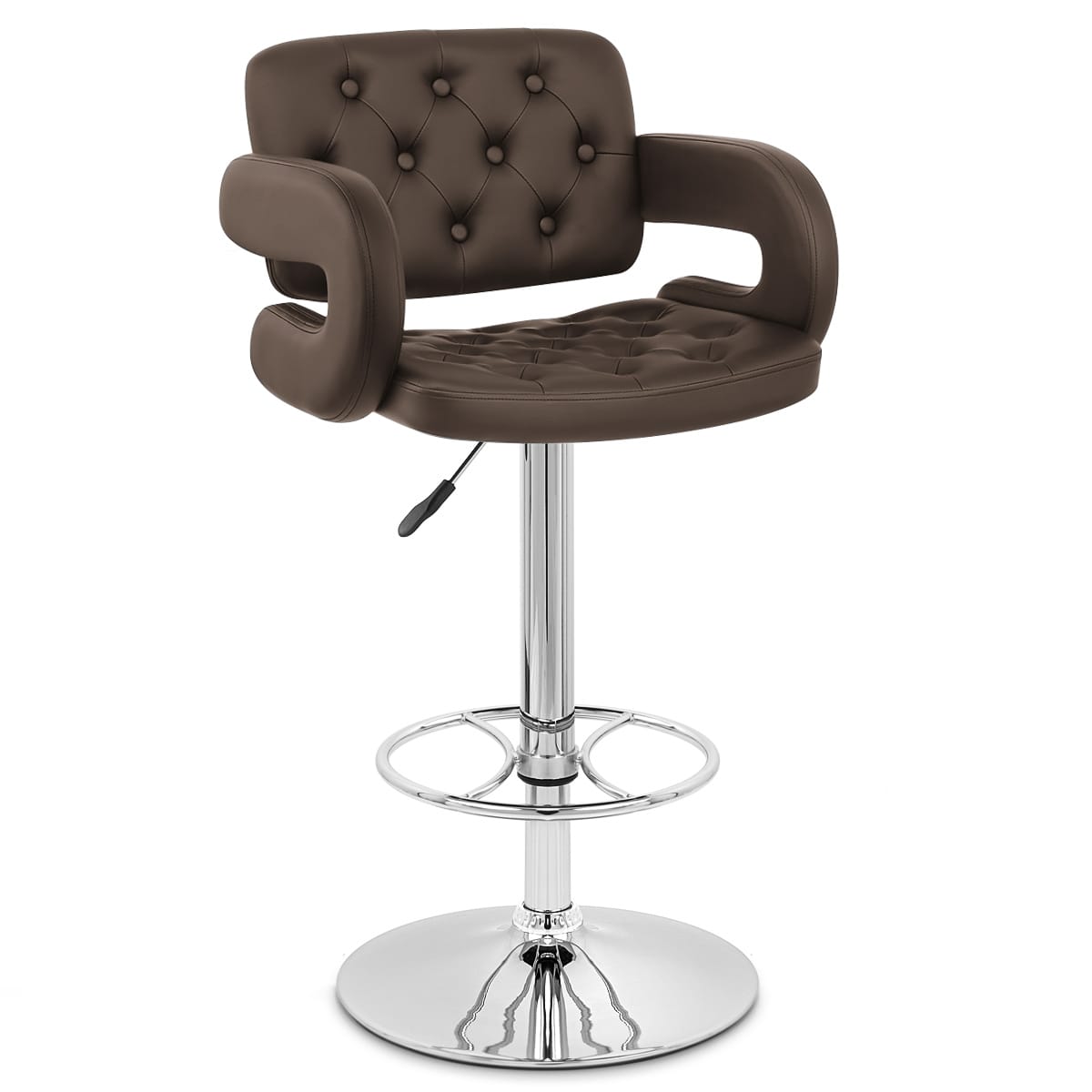 Sgabelli Ecopelle Cromato - Polaris Marrone