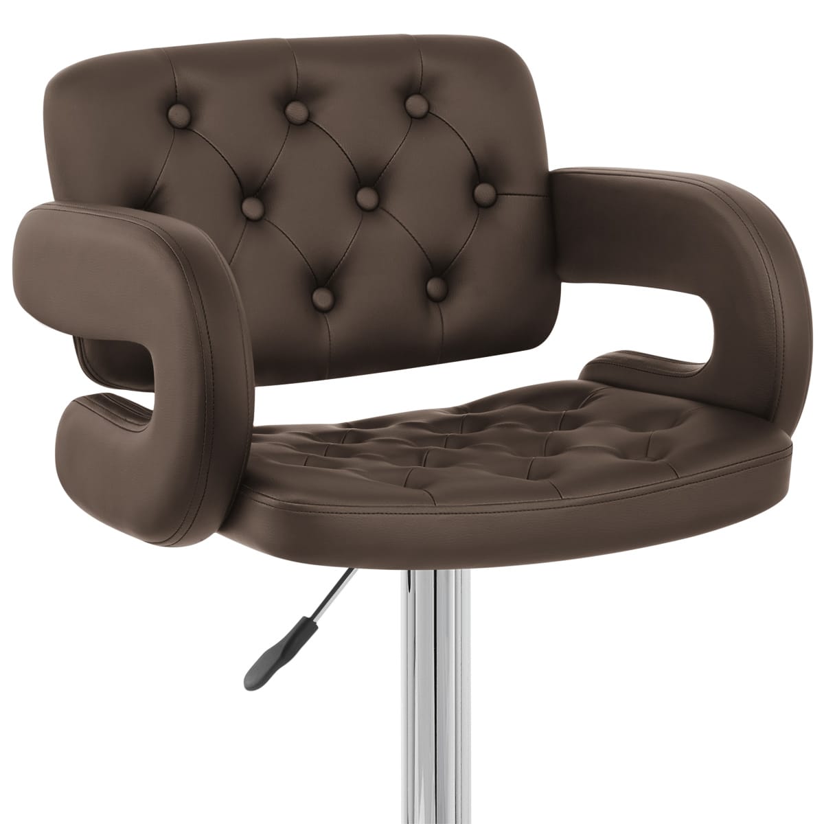 Sgabelli Ecopelle Cromato - Polaris Marrone