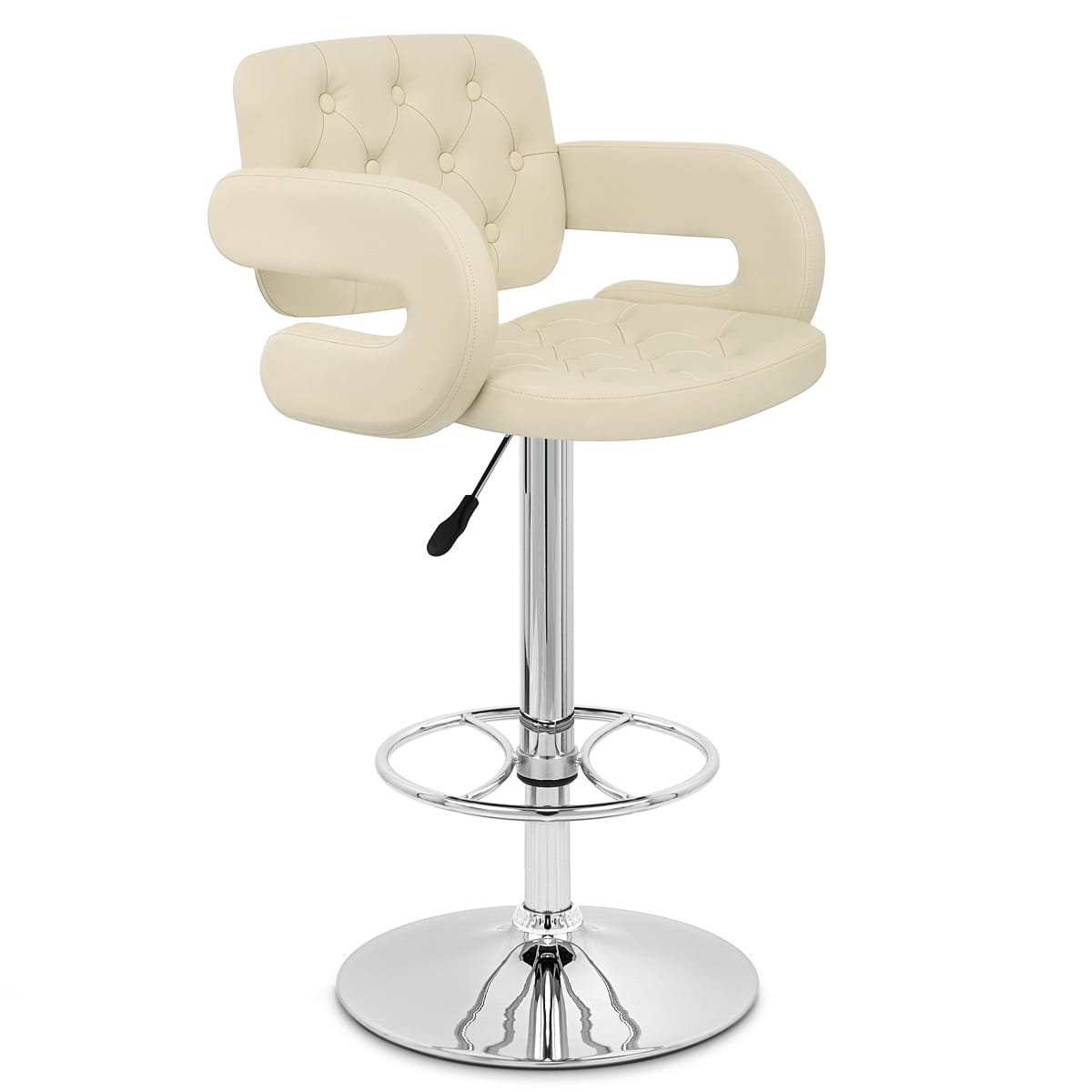 Sgabelli Ecopelle Cromato - Polaris Crema