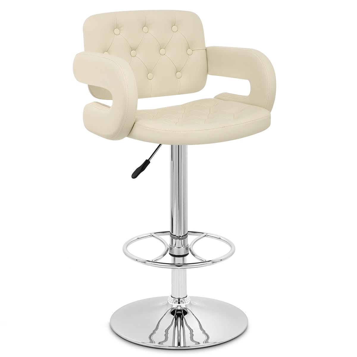 Sgabelli Ecopelle Cromato - Polaris Crema