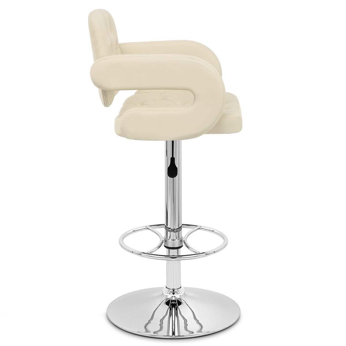 Sgabelli Ecopelle Cromato - Polaris Crema