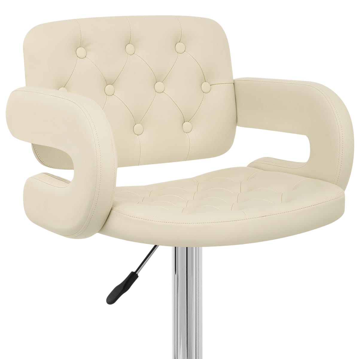 Sgabelli Ecopelle Cromato - Polaris Crema