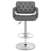 Sgabelli Ecopelle Cromato - Polaris Grigio