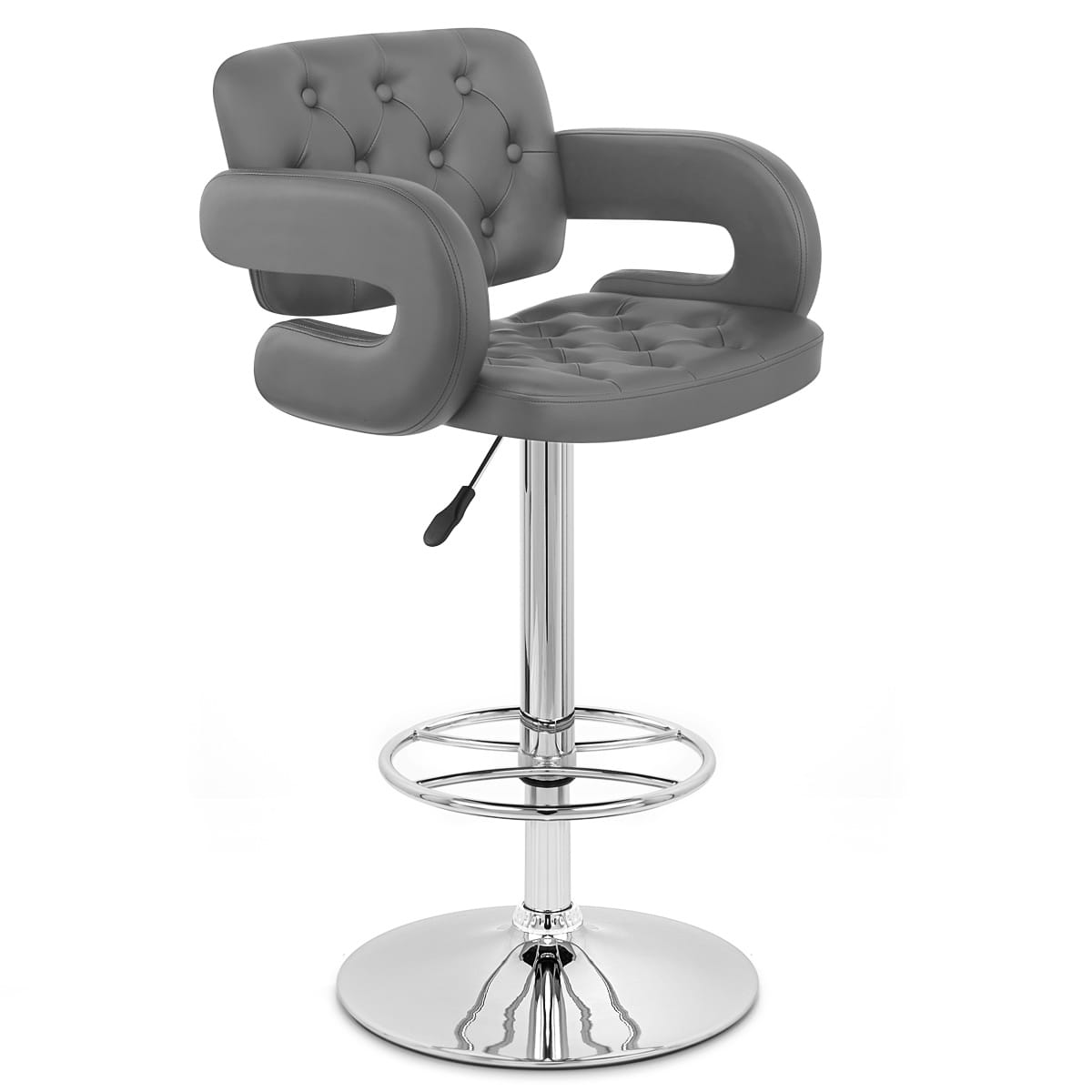 Sgabelli Ecopelle Cromato - Polaris Grigio