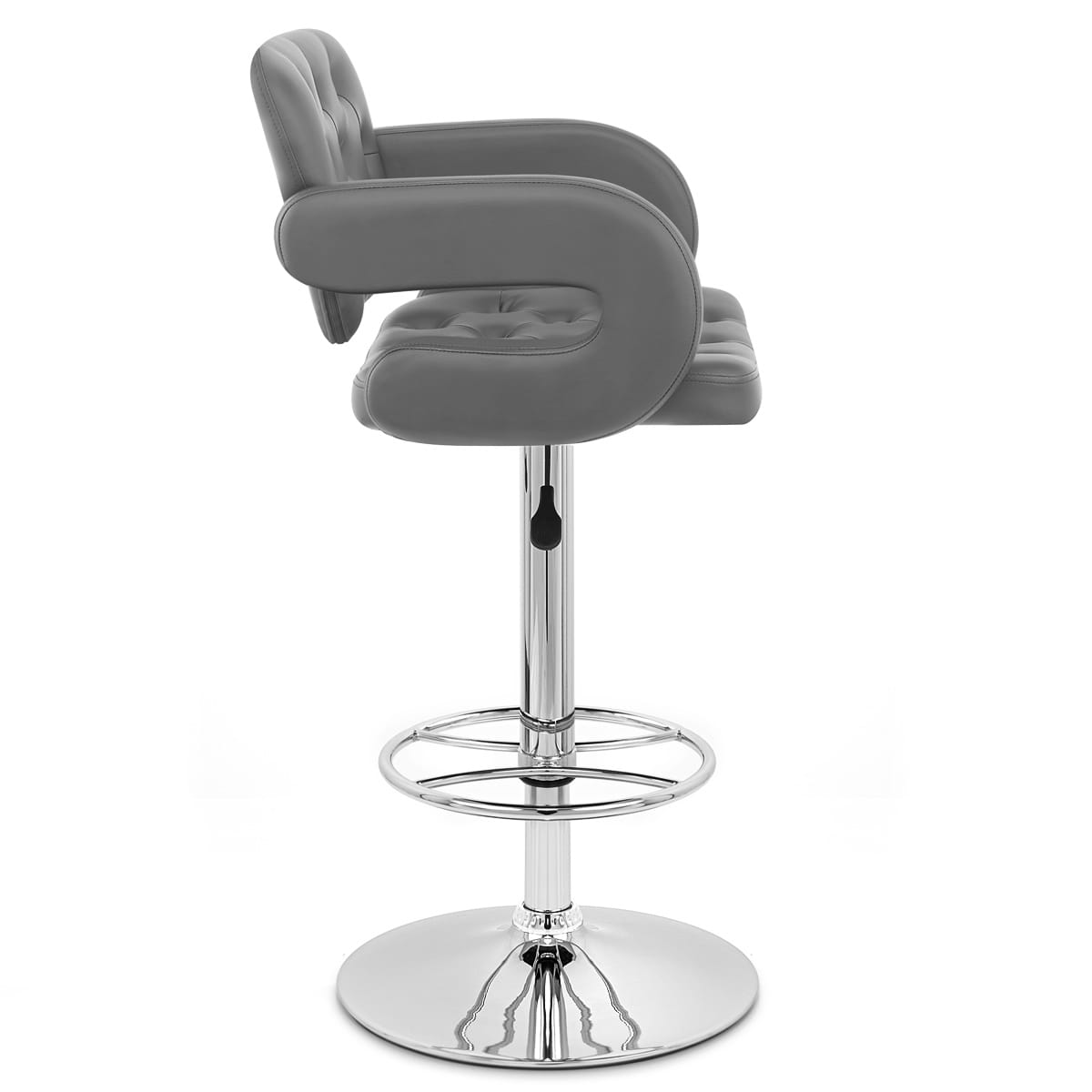 Sgabelli Ecopelle Cromato - Polaris Grigio