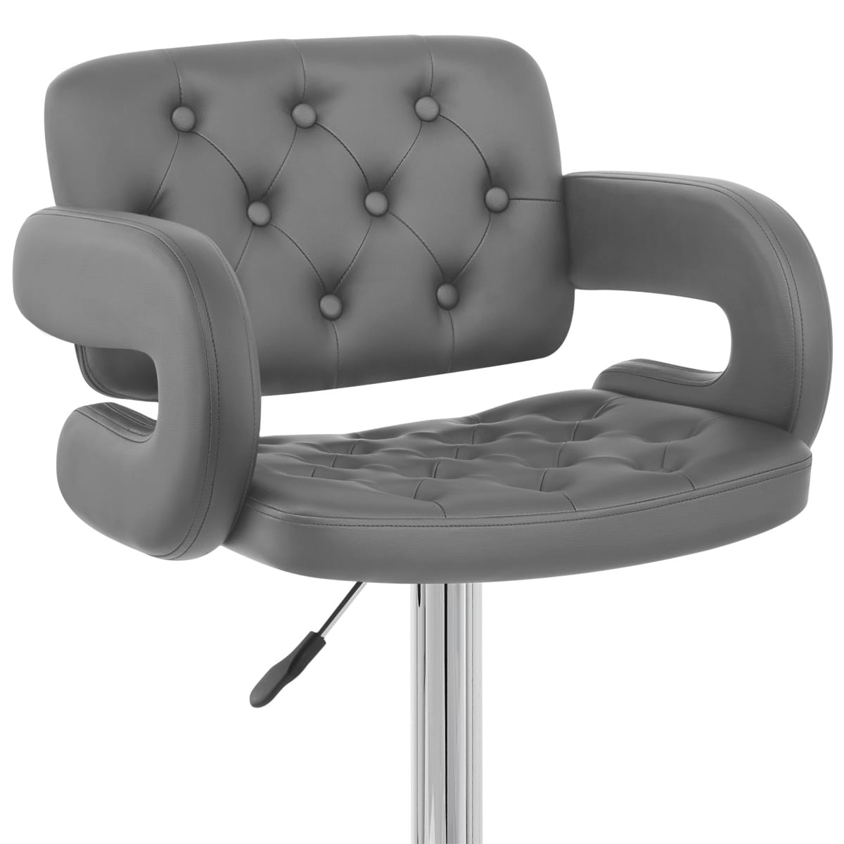 Sgabelli Ecopelle Cromato - Polaris Grigio